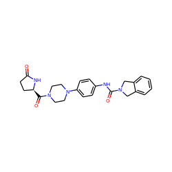 O=C1CC[C@H](C(=O)N2CCN(c3ccc(NC(=O)N4Cc5ccccc5C4)cc3)CC2)N1 ZINC000166020192