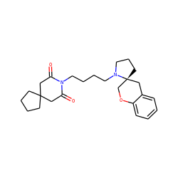 O=C1CC2(CCCC2)CC(=O)N1CCCCN1CCC[C@@]12COc1ccccc1C2 ZINC000013759913