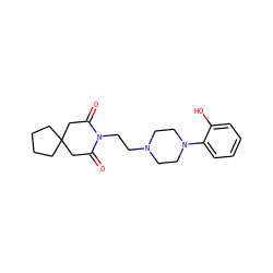 O=C1CC2(CCCC2)CC(=O)N1CCN1CCN(c2ccccc2O)CC1 ZINC000013560114