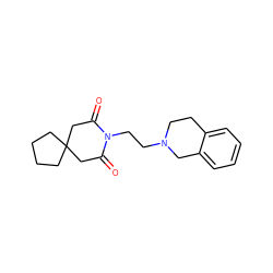 O=C1CC2(CCCC2)CC(=O)N1CCN1CCc2ccccc2C1 ZINC000013747030