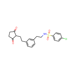 O=C1CCC(=O)C1CCc1cccc(CCNS(=O)(=O)c2ccc(Cl)cc2)c1 ZINC000101443044