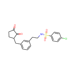 O=C1CCC(Cc2cccc(CCNS(=O)(=O)c3ccc(Cl)cc3)c2)C1=O ZINC000205045403