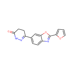 O=C1CCC(c2ccc3nc(-c4ccco4)oc3c2)=NN1 ZINC000168853128