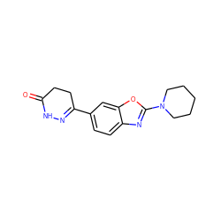 O=C1CCC(c2ccc3nc(N4CCCCC4)oc3c2)=NN1 ZINC000168884659