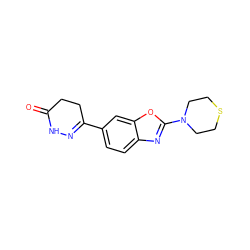 O=C1CCC(c2ccc3nc(N4CCSCC4)oc3c2)=NN1 ZINC000139348712