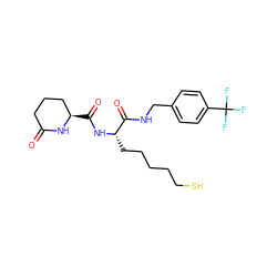 O=C1CCC[C@@H](C(=O)N[C@@H](CCCCCS)C(=O)NCc2ccc(C(F)(F)F)cc2)N1 ZINC000205066153