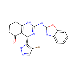 O=C1CCCC2=C1[C@@H](c1[nH]ncc1Br)N=C(Nc1nc3ccccc3o1)N2 ZINC000139364973