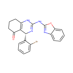 O=C1CCCC2=C1[C@@H](c1ccccc1Br)N=C(Nc1nc3ccccc3o1)N2 ZINC000139363281