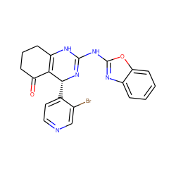 O=C1CCCC2=C1[C@@H](c1ccncc1Br)N=C(Nc1nc3ccccc3o1)N2 ZINC000139364706