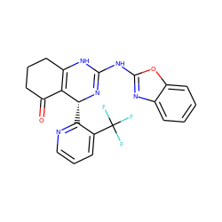 O=C1CCCC2=C1[C@@H](c1ncccc1C(F)(F)F)N=C(Nc1nc3ccccc3o1)N2 ZINC000139363021