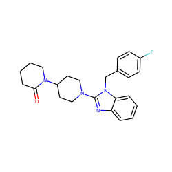 O=C1CCCCN1C1CCN(c2nc3ccccc3n2Cc2ccc(F)cc2)CC1 ZINC000043064098