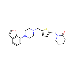 O=C1CCCCN1Cc1ccc(CN2CCN(c3cccc4ccoc34)CC2)s1 ZINC000053246842