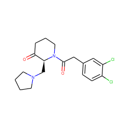 O=C1CCCN(C(=O)Cc2ccc(Cl)c(Cl)c2)[C@H]1CN1CCCC1 ZINC000013449287