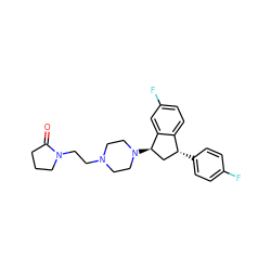 O=C1CCCN1CCN1CCN([C@@H]2C[C@@H](c3ccc(F)cc3)c3ccc(F)cc32)CC1 ZINC000026382589