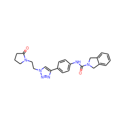 O=C1CCCN1CCn1cc(-c2ccc(NC(=O)N3Cc4ccccc4C3)cc2)nn1 ZINC000165988401