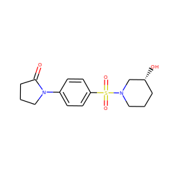 O=C1CCCN1c1ccc(S(=O)(=O)N2CCC[C@@H](O)C2)cc1 ZINC000082349105