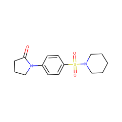 O=C1CCCN1c1ccc(S(=O)(=O)N2CCCCC2)cc1 ZINC000000188715