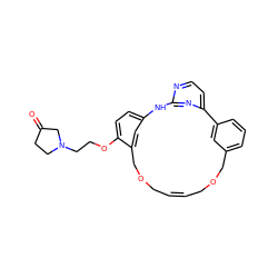 O=C1CCN(CCOc2ccc3cc2COCC=CCOCc2cccc(c2)-c2ccnc(n2)N3)C1 ZINC000254135018