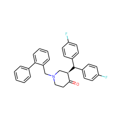 O=C1CCN(Cc2ccccc2-c2ccccc2)C[C@H]1C(c1ccc(F)cc1)c1ccc(F)cc1 ZINC000072118415