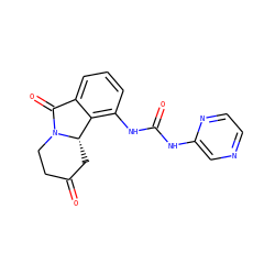 O=C1CCN2C(=O)c3cccc(NC(=O)Nc4cnccn4)c3[C@@H]2C1 ZINC000118089934