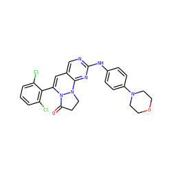 O=C1CCN2c3nc(Nc4ccc(N5CCOCC5)cc4)ncc3C=C(c3c(Cl)cccc3Cl)N12 ZINC000034804557