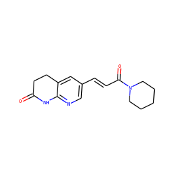 O=C1CCc2cc(/C=C/C(=O)N3CCCCC3)cnc2N1 ZINC000169707507