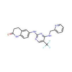 O=C1CCc2cc(Nc3ncc(C(F)(F)F)c(NCc4ccccn4)n3)ccc2N1 ZINC000035901578