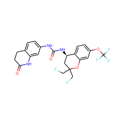 O=C1CCc2ccc(NC(=O)N[C@@H]3CC(CF)(CF)Oc4cc(OC(F)(F)F)ccc43)cc2N1 ZINC000143418016