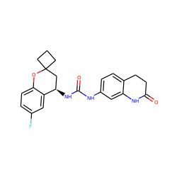 O=C1CCc2ccc(NC(=O)N[C@@H]3CC4(CCC4)Oc4ccc(F)cc43)cc2N1 ZINC000144423782