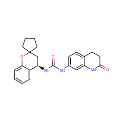 O=C1CCc2ccc(NC(=O)N[C@@H]3CC4(CCCC4)Oc4ccccc43)cc2N1 ZINC000132251836