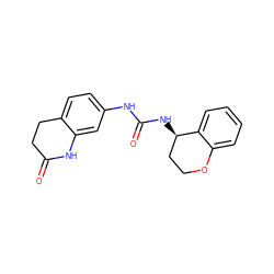 O=C1CCc2ccc(NC(=O)N[C@@H]3CCOc4ccccc43)cc2N1 ZINC000144283509