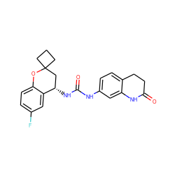 O=C1CCc2ccc(NC(=O)N[C@H]3CC4(CCC4)Oc4ccc(F)cc43)cc2N1 ZINC000144412152