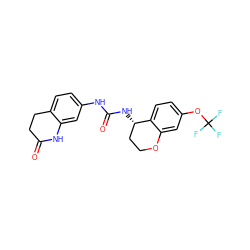 O=C1CCc2ccc(NC(=O)N[C@H]3CCOc4cc(OC(F)(F)F)ccc43)cc2N1 ZINC000144251008