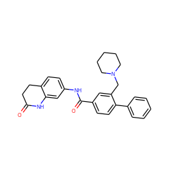 O=C1CCc2ccc(NC(=O)c3ccc(-c4ccccc4)c(CN4CCCCC4)c3)cc2N1 ZINC000201761366