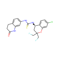 O=C1CCc2ccc(NC(=S)N[C@@H]3CC(CF)(CF)Oc4cc(Cl)ccc43)cc2N1 ZINC000143588559