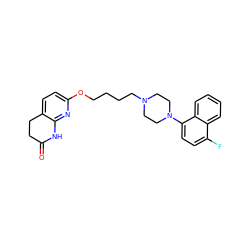 O=C1CCc2ccc(OCCCCN3CCN(c4ccc(F)c5ccccc45)CC3)nc2N1 ZINC000071318733