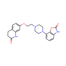 O=C1CCc2ccc(OCCN3CCN(c4cccc5[nH]c(=O)oc45)CC3)cc2N1 ZINC000049050392