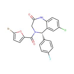 O=C1CN(C(=O)c2ccc(Br)o2)[C@@H](c2ccc(F)cc2)c2cc(Cl)ccc2N1 ZINC000002724509