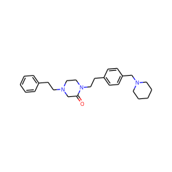 O=C1CN(CCc2ccccc2)CCN1CCc1ccc(CN2CCCCC2)cc1 ZINC000036351698