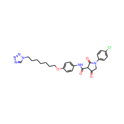 O=C1CN(c2ccc(Cl)cc2)C(=O)C1C(=O)Nc1ccc(OCCCCCCCn2cnnn2)cc1 ZINC000026010662