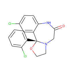 O=C1CN2CCO[C@]2(c2ccccc2Cl)c2cc(Cl)ccc2N1 ZINC000040017475