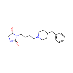 O=C1CNC(=O)N1CCCCN1CCC(Cc2ccccc2)CC1 ZINC000013808355