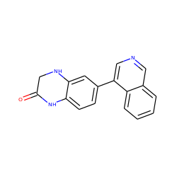 O=C1CNc2cc(-c3cncc4ccccc34)ccc2N1 ZINC000117029412