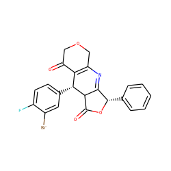 O=C1COCC2=C1[C@@H](c1ccc(F)c(Br)c1)C1C(=O)O[C@@H](c3ccccc3)C1=N2 ZINC000040767009