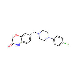 O=C1COc2cc(CN3CCN(c4ccc(Cl)cc4)CC3)ccc2N1 ZINC000053057273