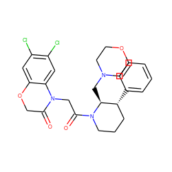 O=C1COc2cc(Cl)c(Cl)cc2N1CC(=O)N1CCC[C@@H](c2ccccc2)[C@@H]1CN1CCOCC1 ZINC000029045578