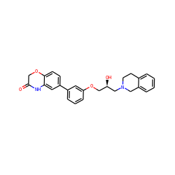 O=C1COc2ccc(-c3cccc(OC[C@@H](O)CN4CCc5ccccc5C4)c3)cc2N1 ZINC000218394005