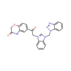 O=C1COc2ccc(C(=O)C[n+]3cn(Cn4nnc5ccccc54)c4ccccc43)cc2N1 ZINC000653696871