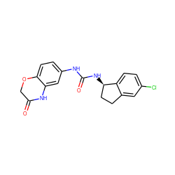 O=C1COc2ccc(NC(=O)N[C@@H]3CCc4cc(Cl)ccc43)cc2N1 ZINC000056576046