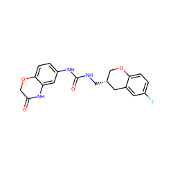 O=C1COc2ccc(NC(=O)NC[C@@H]3COc4ccc(F)cc4C3)cc2N1 ZINC000143408593